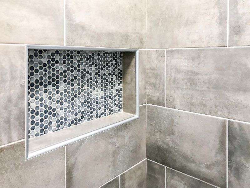 Recessed Shower Niche with LED Lighting